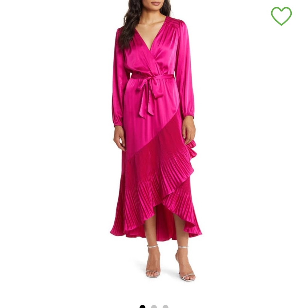 Mila Mae Asymmetric Pleated Belted Long Sleeve Dress from Nordstrom Size Small